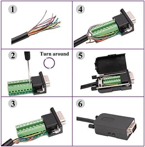 AAOTOKK VGA Screw Terminal Block Adapter DB15 Male to 16-Pin Female Connector with Case (2-Pack, Black) | Connects VGA to Screw Terminals thumbnail 6