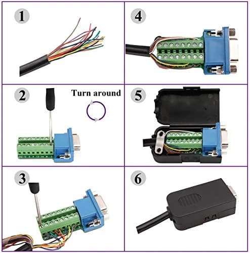 AAOTOKK VGA Screw Terminal Block Adapter Female to Female 15+1 Pin 2-Pack | Connects VGA Devices to Screw Terminals thumbnail 6