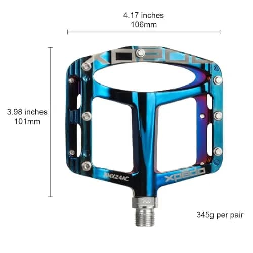 Xpedo Spry Flat Bike Pedals 101x106mm | Ultralight Magnesium, Blue Ray, 28 Pins thumbnail 4