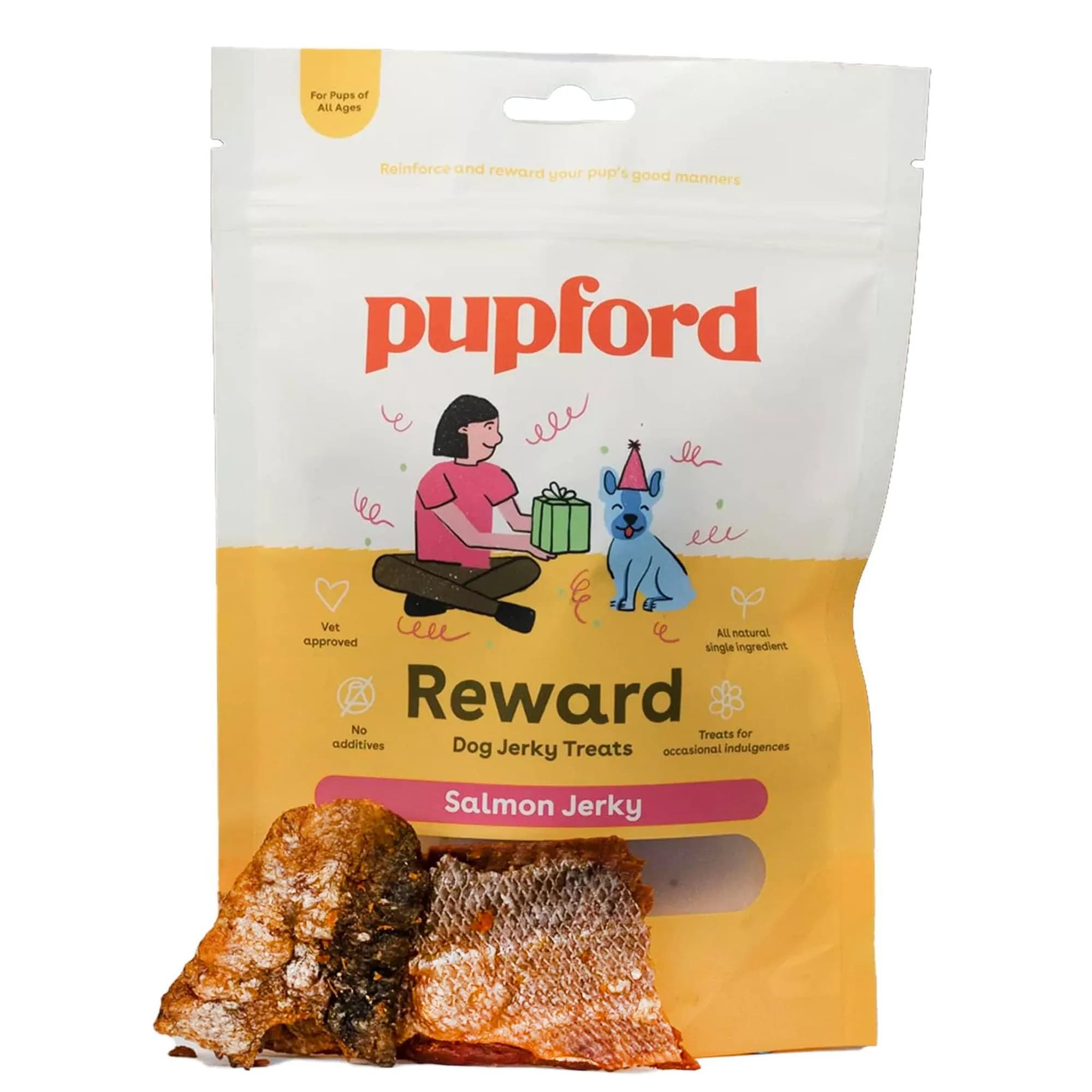 Pupford Salmon Dog Treats 4 oz | Natural, Single Ingredient, Low Calorie Reward