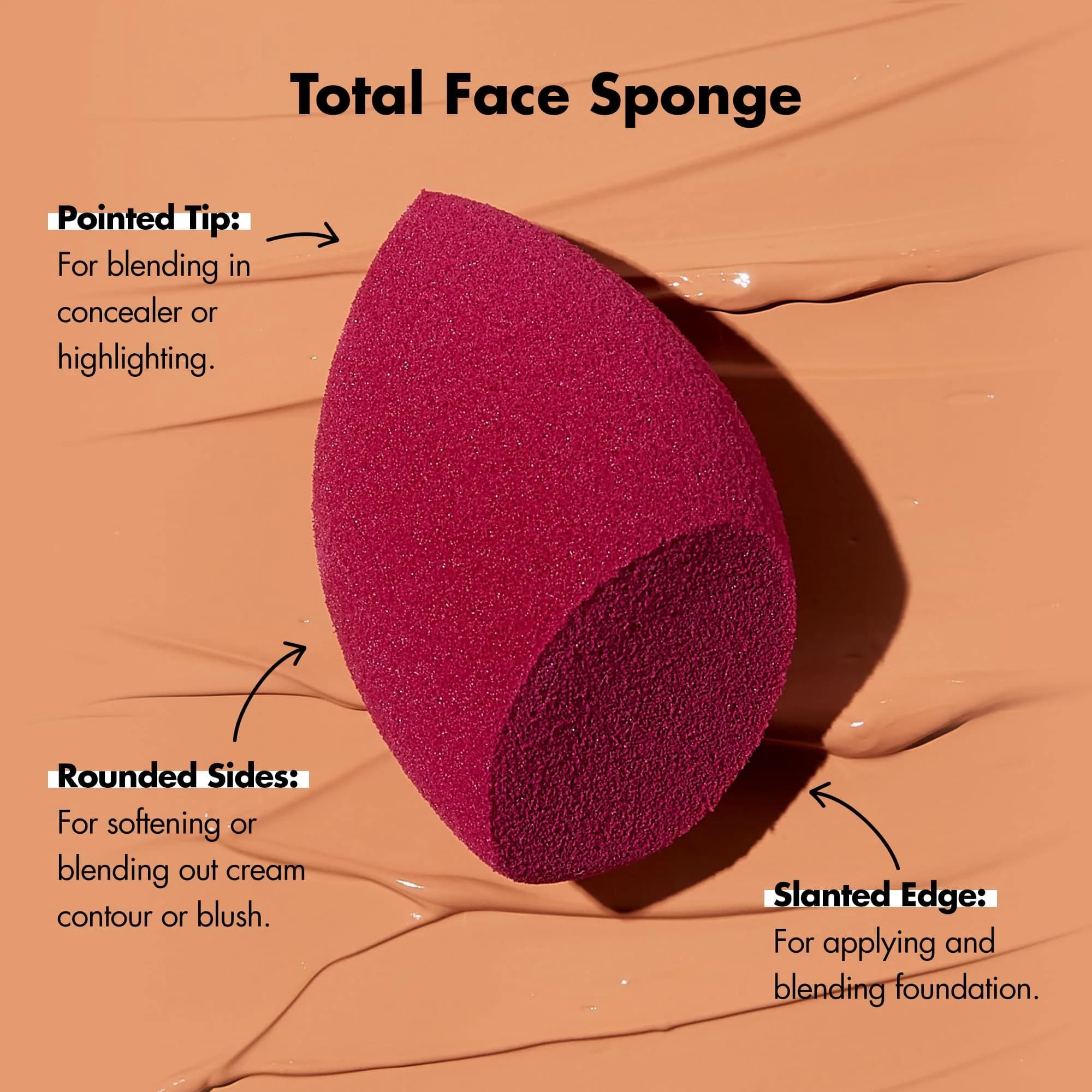 e.l.f. Total Face Blending Sponge Pink | 9g (0.317 oz) - view 2