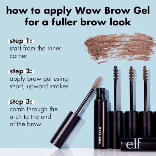 e.l.f. Wow Brow Gel, Volumizing, Buildable, Wax-Gel Hybrid, 3.5g | Locks Hairs In Place & Adds Natural Volume thumbnail 2