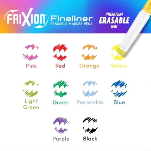 PILOT FriXion Fineliner Erasable Marker Pens, Fine Point 0.7 mm, Assorted 10 Colors | Acid-Free & Fade-Resistant thumbnail 5