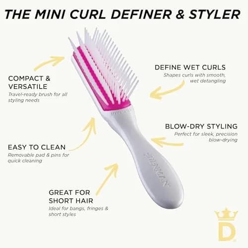 Denman Mini Curl & Blow-Dry Styling Brush D14 Kyoto Cherry Blossom | Define Curls, Smooth Frizz & Style Short Hair thumbnail 4