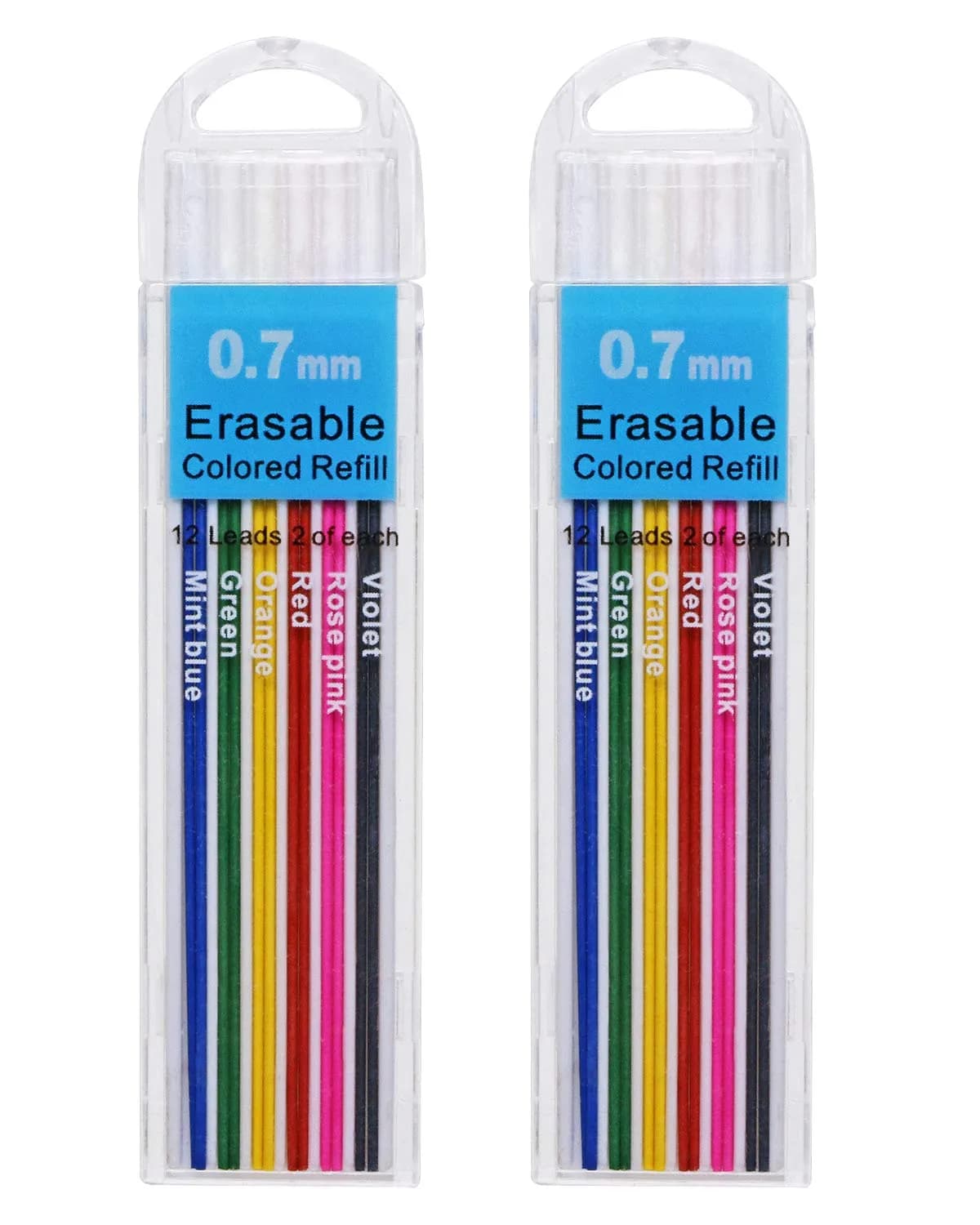 Tupalizy 0.7mm Colored Mechanical Pencil Leads | 6 Colors, 24PCS for Drawing & Writing — 0.7mm,6 Colors,24PCS
