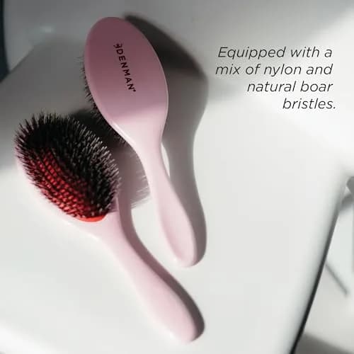 Denman Boar Bristle Hair Brush Pink Crush D81M | Smoothing, Shine, Detangling for All Hair Types thumbnail 6