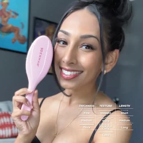 Denman Boar Bristle Hair Brush Pink Crush D81M | Smoothing, Shine, Detangling for All Hair Types thumbnail 8