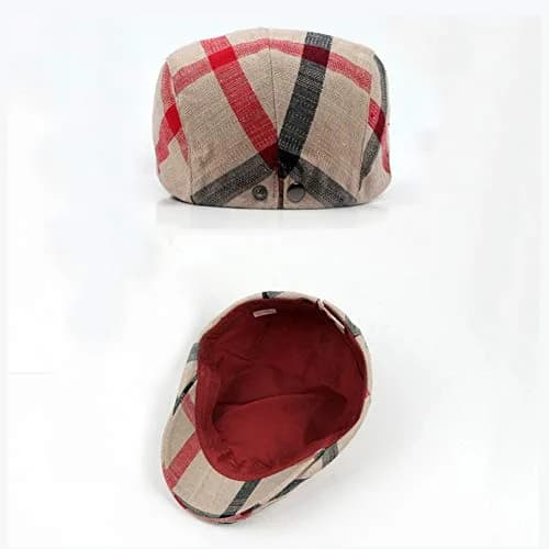Gudessly Unisex Plaid Flat Cap 55-60cm (21.7-23.6 inches) | Vintage Ivy Gatsby Driving Hat thumbnail 4