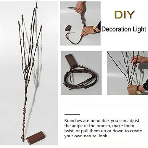 DK177 2 Pack Led Branch Light Battery Operated Lighted Branch Vase Filler 30 Inch | Warm White Indoor & Outdoor Decor thumbnail 4