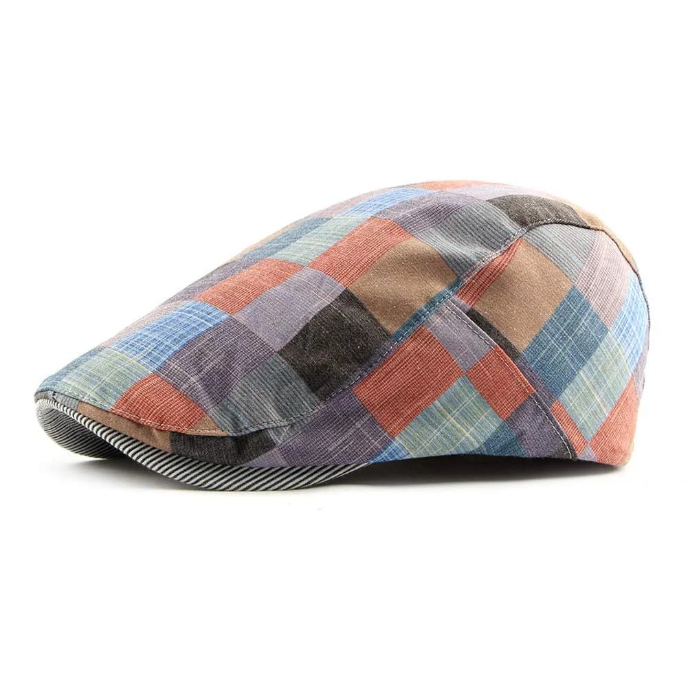 Gudessly Unisex Newsboy Cap Flat Ivy Gatsby Cabbie Driving Beret 55-60cm | Vintage Cotton Hat for Men & Women — 826red
