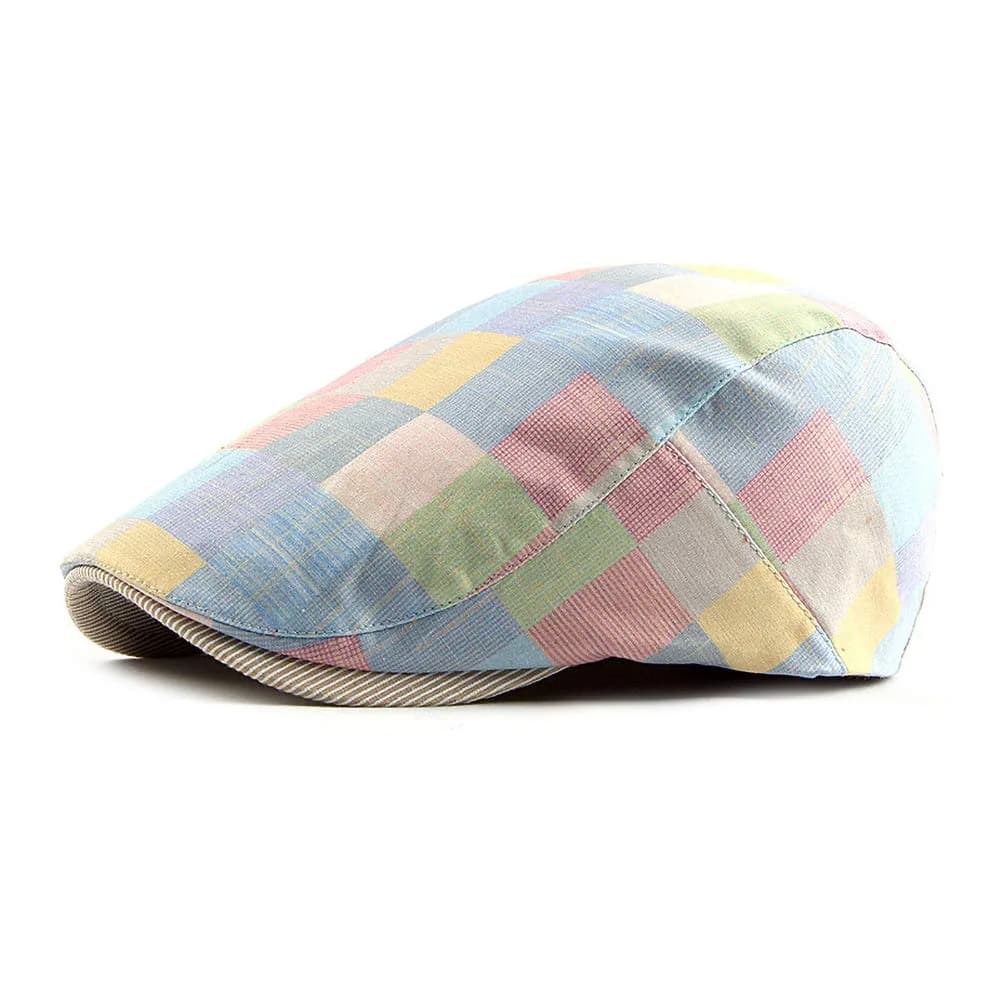 Gudessly Unisex Newsboy Hat Flat Ivy Gatsby Cabbie Cap 55-60cm | Vintage Cotton Beret for Men & Women — 826pink