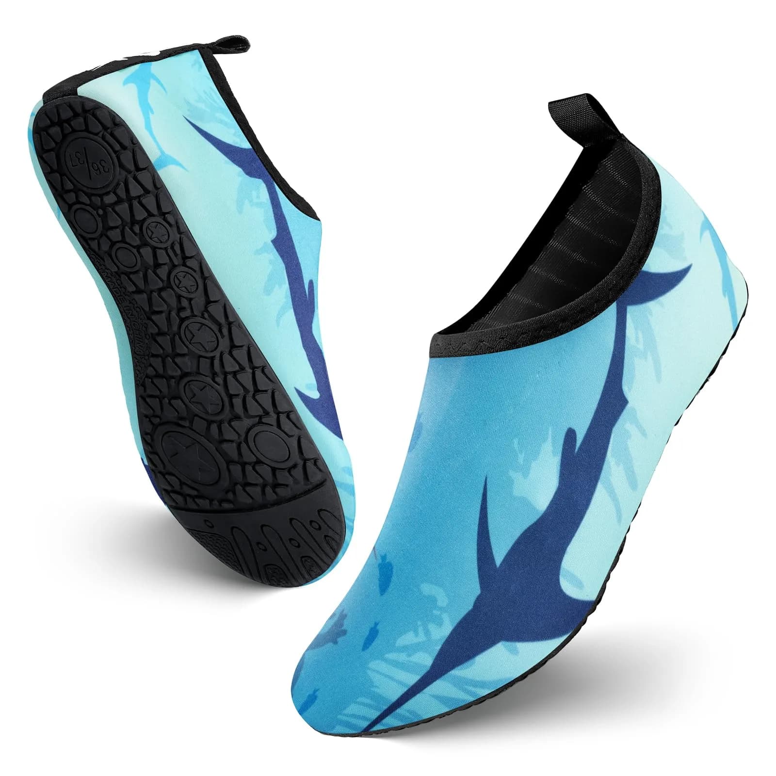 JOTO Quick-Dry Water Shoes for Women & Men | 25cm (9.8 inches) | Breathable Aqua Socks with Non-Slip Sole — Ocean