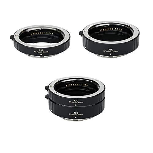 JJC Auto Focus Macro Extension Tube Set for Canon RF Mount Cameras & Lenses | 11mm & 16mm Tubes thumbnail 1