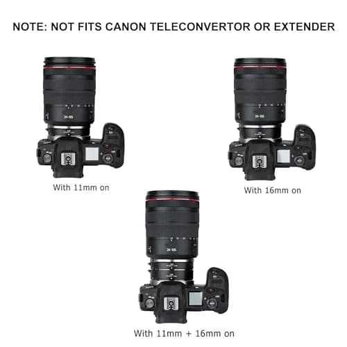 JJC Auto Focus Macro Extension Tube Set for Canon RF Mount Cameras & Lenses | 11mm & 16mm Tubes thumbnail 5