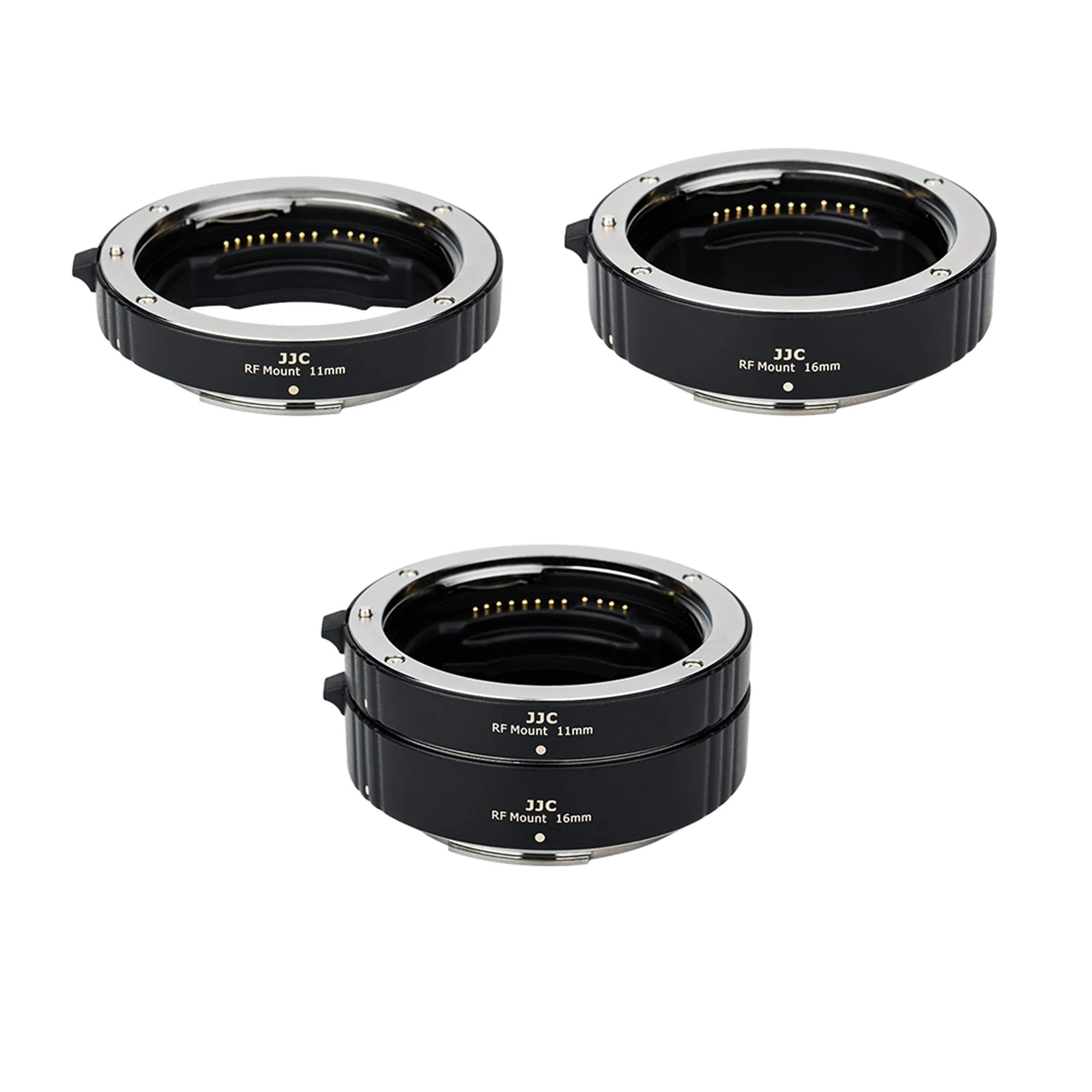 JJC Auto Focus Macro Extension Tube Set for Canon RF Mount Cameras & Lenses | 11mm & 16mm Tubes - main product image