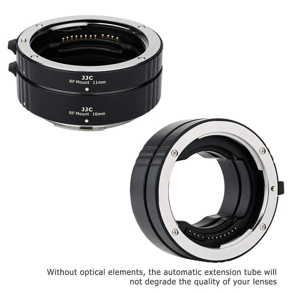 JJC Auto Focus Macro Extension Tube Set for Canon RF Mount Cameras & Lenses | 11mm & 16mm Tubes - view 3