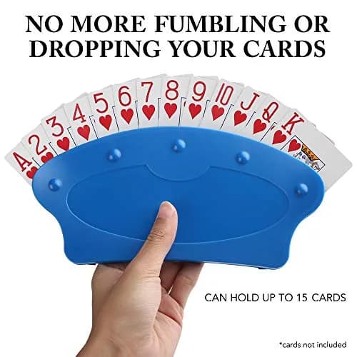 LotFancy Hands-Free Playing Card Holder 2 Pack, Blue | 16.1 cm (6.25 in) Wide, 10.2 cm (4 in) Tall thumbnail 2