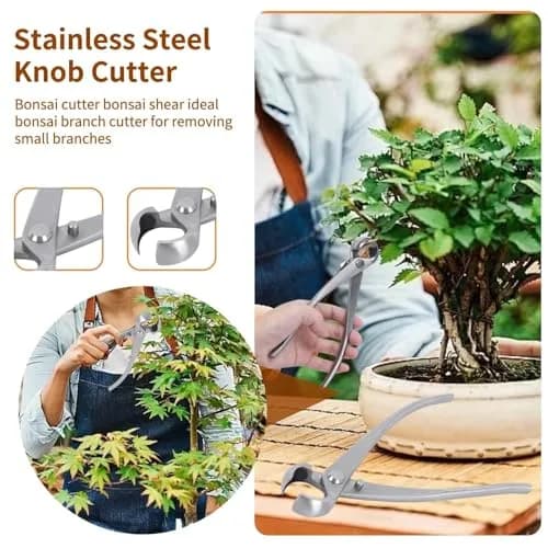 HERCHR Bonsai Tools Concave Cutter 180 mm | High-Quality Stainless Steel Pruning Bonsai Scissor thumbnail 2