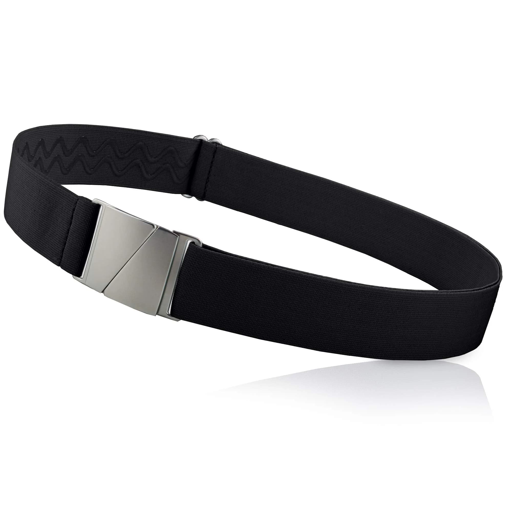 ONE-BELT No Show Invisible Elastic Belt 1.5" Adjustable Fits Waist Up to 50" Black