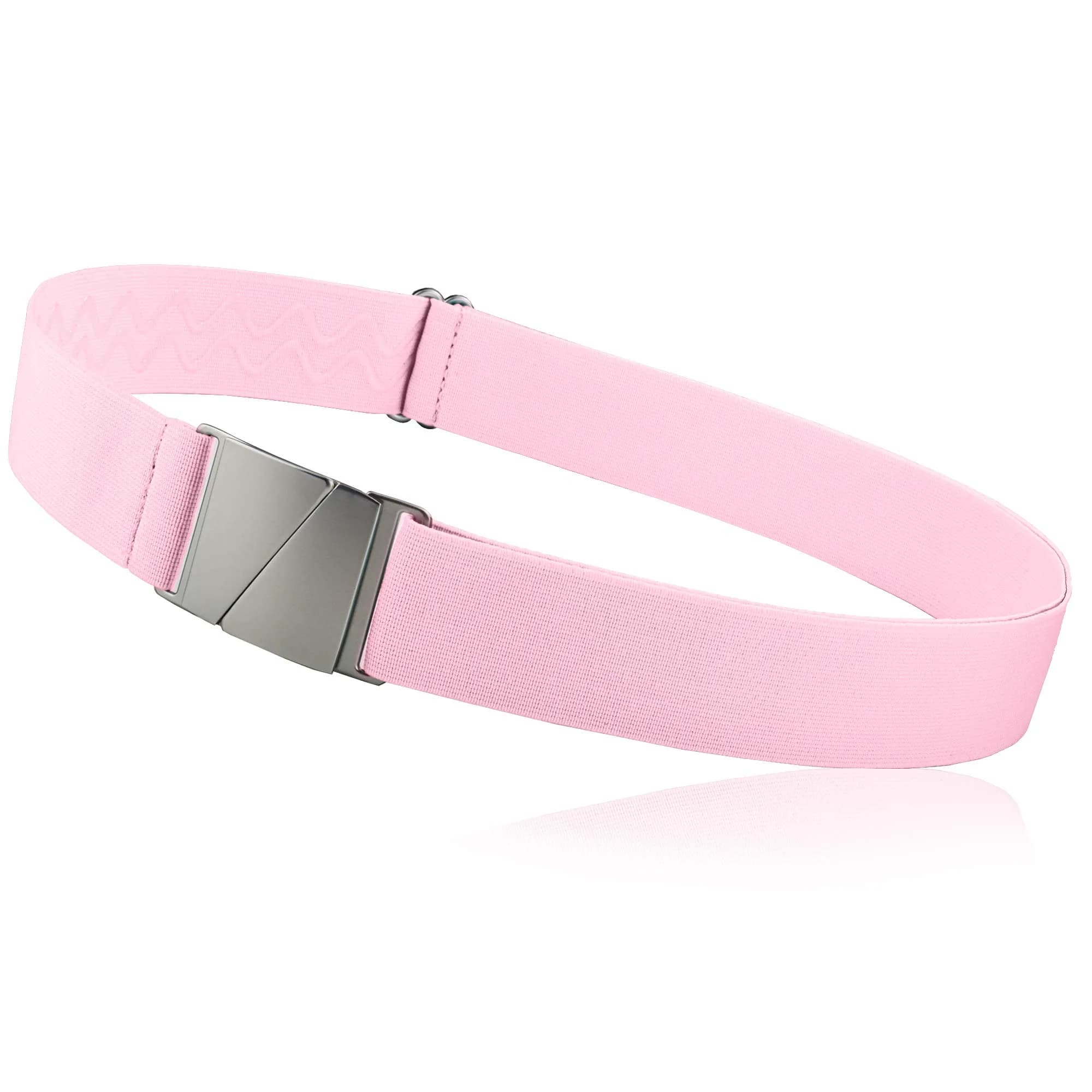 ONE-BELT No Show Invisible Elastic Belt for Women & Men 1.5 inch (3.8 cm) Pink | Adjustable, Non-Slip, Fits Waist Up to 50 Inch