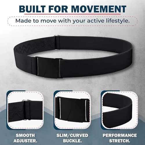 ONE-BELT No Show Invisible Elastic Belt 1.5" Adjustable Fits Waist Up to 50" Designed in USA thumbnail 5