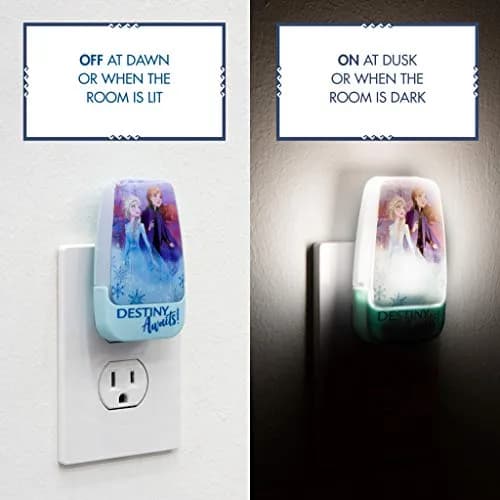 Disney Frozen 45670 LED Night Light, Anna & Elsa, Plug-in | Light-Sensing, Energy-Efficient thumbnail 3
