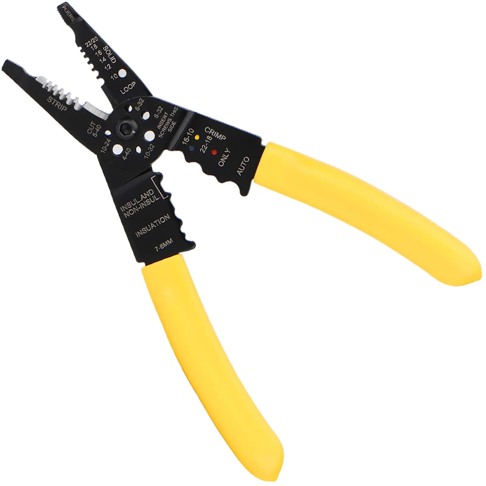 DOWELL Wire Stripper Tool 22-30 AWG | Precision Cutting & Stripping for Electronics — Yellow