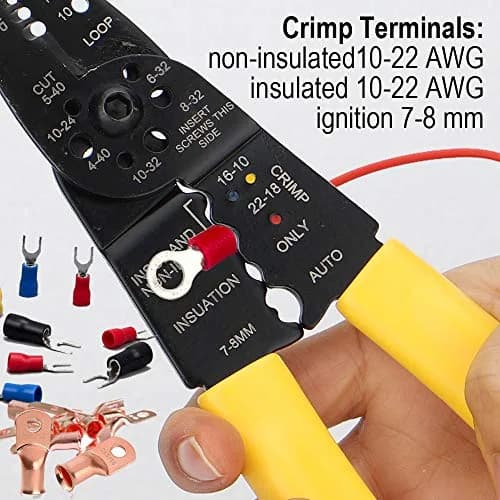 DOWELL 8-Inch Wire Stripper Cutter Crimper 10-22 AWG | Multifunction Tool for Electrical Wiring thumbnail 4