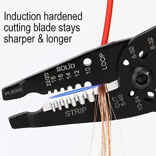DOWELL 8-Inch Wire Stripper Cutter Crimper 10-22 AWG | Multifunction Tool for Electrical Wiring thumbnail 5