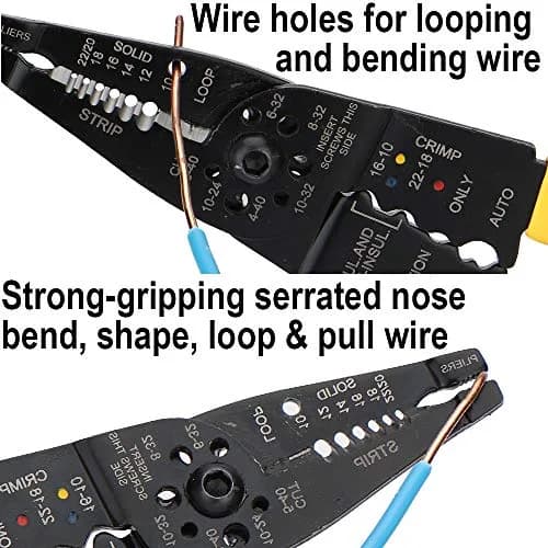 DOWELL 8-Inch Wire Stripper Cutter Crimper 10-22 AWG | Multifunction Tool for Electrical Wiring thumbnail 7