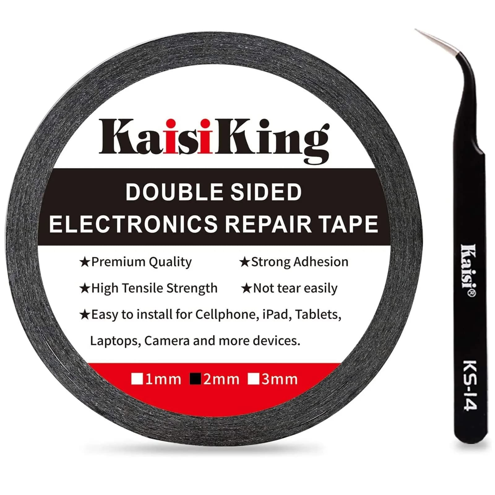 Kaisiking LCD Screen Repair Tape 2mm & 3mm | Double Sided Adhesive for Cellphone & Device Repair — 1pc 2mm