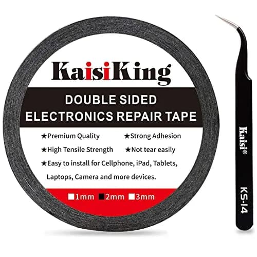 Kaisiking 2mm LCD Repair Tape for Phone Screen | Waterproof Adhesive Tape with Tweezers, 50M thumbnail 1