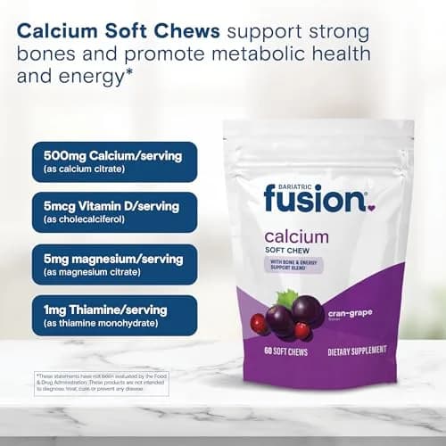 Bariatric Fusion Calcium Soft Chews, Cran-Grape | Bone Support & Energy Boost, 60 Count thumbnail 5