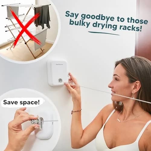 GorillaLine Retractable Clothesline 13.9 ft (4.2 m) | Heavy Duty Stainless Steel Indoor Outdoor Drying Rack thumbnail 7