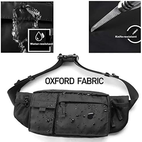 SEAFEW Waterproof Black Waist Bag Fanny Pack 35.6cm x 14cm x 4.5cm | Adjustable Waist Belt for Men & Women thumbnail 7