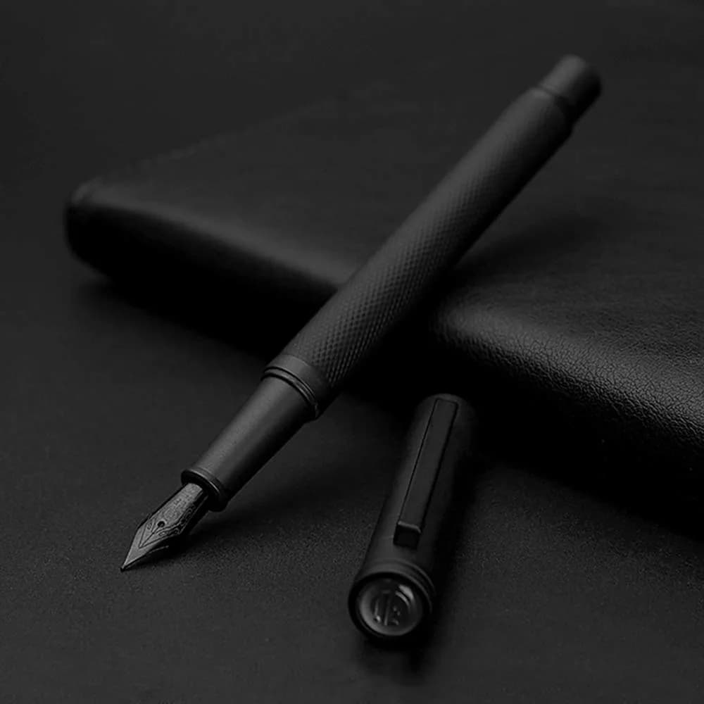erofa Black Forest Fountain Pen Titanium Black Bent Nib 138mm (5.43in) | Calligraphy Gift Pen - view 2