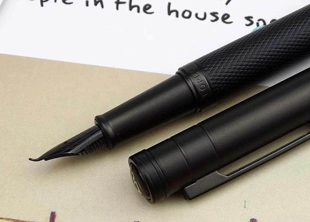 erofa Black Forest Fountain Pen Titanium Black Bent Nib 138mm (5.43in) | Calligraphy Gift Pen - view 3