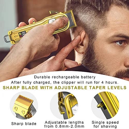 SURKER Professional Hair Clippers for Men - Rechargeable Cordless Beard Trimmer Grooming Kit with 8 Guide Combs | 240 Min Runtime thumbnail 4