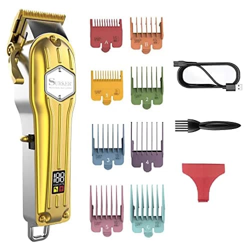 SURKER Professional Hair Clippers for Men - Rechargeable Cordless Beard Trimmer Grooming Kit with 8 Guide Combs | 240 Min Runtime thumbnail 1