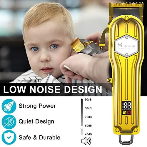 SURKER Professional Hair Clippers for Men - Rechargeable Cordless Beard Trimmer Grooming Kit with 8 Guide Combs | 240 Min Runtime thumbnail 8