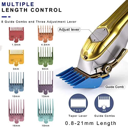 SURKER Professional Hair Clippers for Men - Rechargeable Cordless Beard Trimmer Grooming Kit with 8 Guide Combs | 240 Min Runtime thumbnail 3