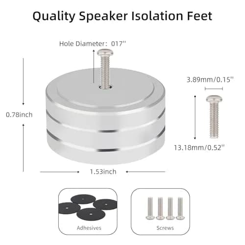 Monosaudio Silver 4pcs CE_ACCESSORY Load 400KG Anti Vibration Pads 40 x 20mm thumbnail 3