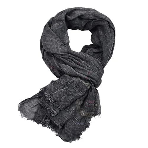 Kangqifen Unisex Striped Cotton Linen Scarf 75x35 inches | Lightweight & Soft for All Seasons thumbnail 2
