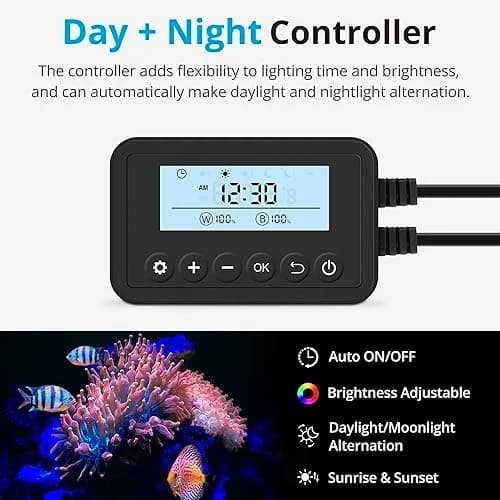 NICREW ClassicLED Marine Saltwater Aquarium Light, 20W for 18–24 inch Tanks | Full Spectrum with Day/Night Cycle thumbnail 2