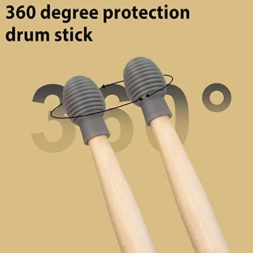Frienda Grey 4 pcs Drumstick Dampeners Silicone Practice Tips | Noise-Reducing Percussion Accessories thumbnail 6