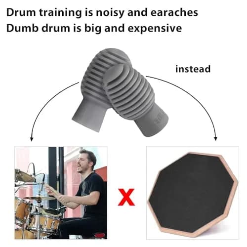 Frienda Grey 4 pcs Drumstick Dampeners Silicone Practice Tips | Noise-Reducing Percussion Accessories thumbnail 7