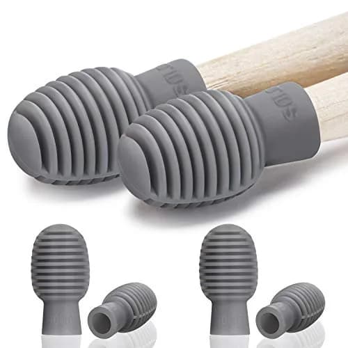 Frienda Grey 4 pcs Drumstick Dampeners Silicone Practice Tips | Noise-Reducing Percussion Accessories - main product image