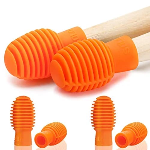 Frienda 4 pcs Silicone Drumstick Dampeners Orange | Practice Noise-Free Tips for Drummers thumbnail 1