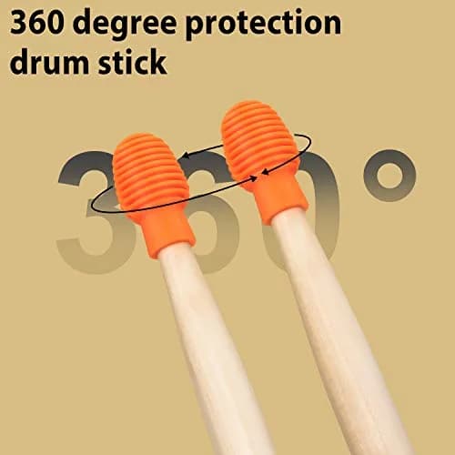 Frienda 4 pcs Silicone Drumstick Dampeners Orange | Practice Noise-Free Tips for Drummers thumbnail 6