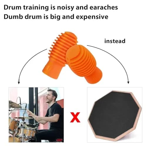 Frienda 4 pcs Silicone Drumstick Dampeners Orange | Practice Noise-Free Tips for Drummers thumbnail 7